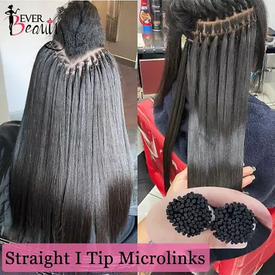 Straight Microlinks Hair Extension Human Hair Brazilian Virgin Hair Bulk I Tip • $256.68