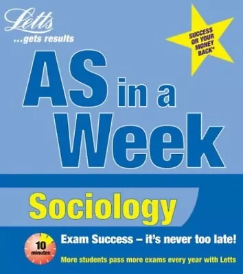 AS In A Week: Sociology (Revise AS Level In A Week S.) Paperback Book The Cheap • £3.49