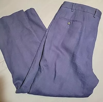 Vintage POLO Ralph Lauren Size 38 X 29 Navy Blue LINEN PANTS Dress Men’s • $34.36
