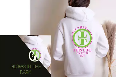 Take That Unofficial This Life Neon Glitter Glow In The Dark Tour Zip Up Hoodie • £32.99