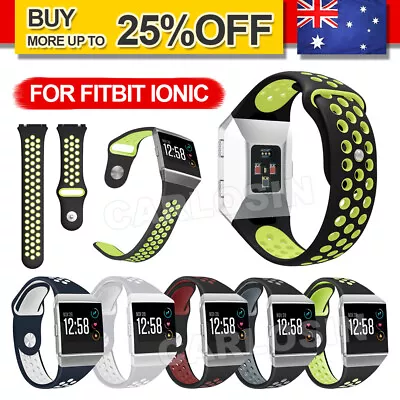 $6.95 • Buy For Fitbit Ionic Strap Silicone Sports Watch Replacement Band Large OZ