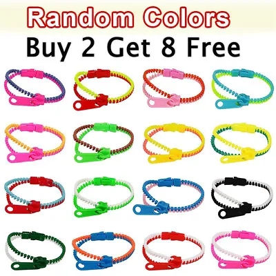 Sensory- Zipper Fidget Bracelet Zip Stim Kids Toys Stress Anxiety Relief Autism • £2.15