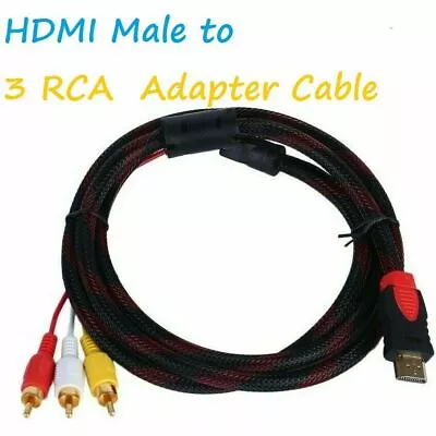 HDMI To 3 RCA Phono Red White Yellow Cable AV Audio Video Lead Universal 1.5M • £4.49