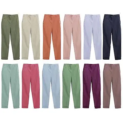 £14.95 • Buy Marks Spencer M&S Womens Cotton Chino Trousers Relaxed Straight Leg