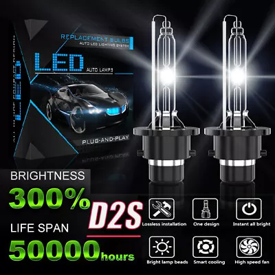 2x D2S 35W 6500K HID Xenon Replacement Low/High Beam Headlight Lamp Bulbs White • $17.97