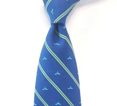 Vineyard Vines Custom Blue & Green Print 100% Silk Tie 3 1/2  X 58 1/2  • $19.50