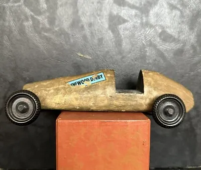 Vintage Pinewood Soap Box Derby Boy Scouts Hand Made Wooden Toy Car ( As Is ) • $20