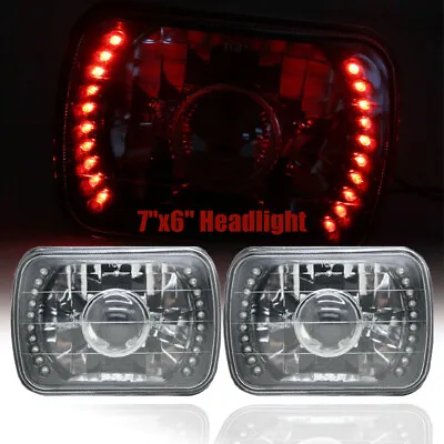 7 X6  H6014 H6052 H6054 Sealed Beam RED LED Black Housing Clear Headlights Lamp • $24.20
