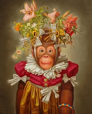 MonkeyflowerHand-painted Animal Art Oil Painting Wall Decor Canvas 36  • $59.79