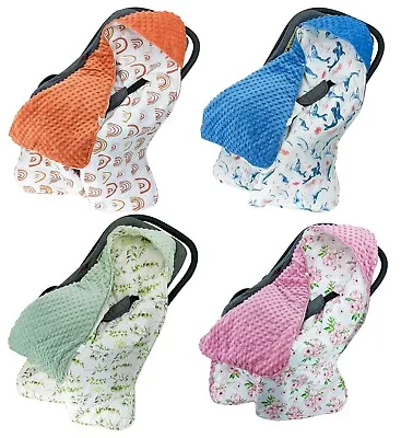 Baby Car Seat Reversible Wrap Swaddle Plush Soft Double Sided COTTON • £15.99