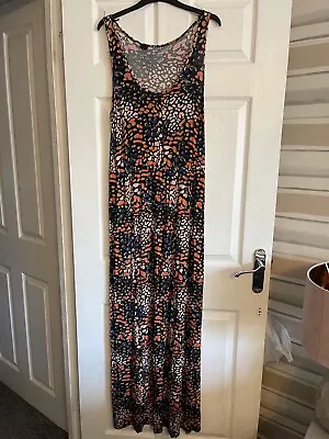 £0.99 • Buy Ladies Lovely Leopard Print Long Summer Maxi Dress Size 12