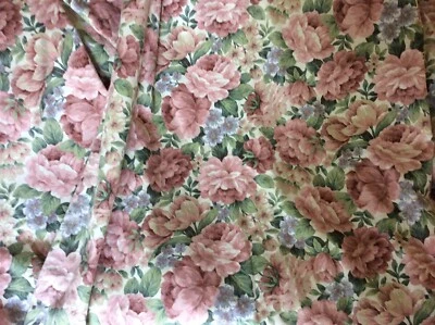 £28 • Buy Sanderson Fabric Curtains Rose Peony V Wide 128”w X 54” L VGC