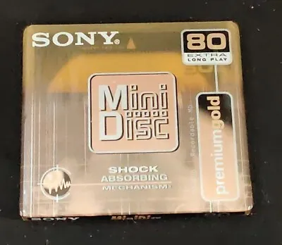 Sony Minidisc 80 Min Re-Recordable Media Premium Gold MDW80D Sealed • $10.45