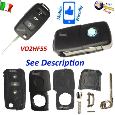 Shell Case Cover Key Blank VO2HF55 Flip Blade 3Buttons FOR VW FOR SKODA Fabia Oc • $18.63