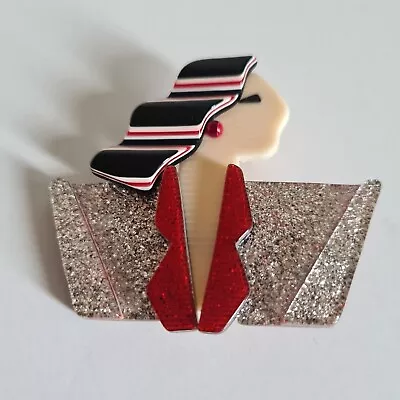 Lea Stein Brooch - Joan Crawford - Carmen - Rare Vintage Retro • £85