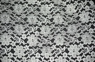 10 Yards -LACE RACHELLE LACE FLOWER MESH SHEER POLYESTER HOME DECOR- WHITE • $34