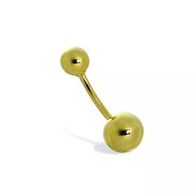 Hollow 9ct Gold 7mm Ball End Belly Bar Piercing Simple Plain 17Ga Threaded 375 • £62