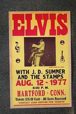 Elvis Tour Poster 1977 Hartford Conn J.D. Summer Stamps • $4.25
