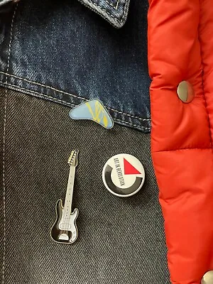 Back To The Future Marty McFly Jean Jacket Art & Boomerang Button Pins Costume • $4.99