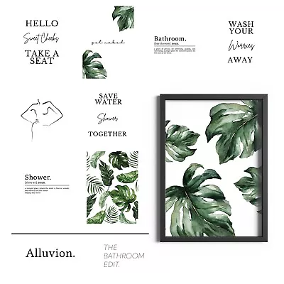 Bathroom Prints Funny Quote Wall Art Home Décor Botanical Posters Toilet Signs • £24.99