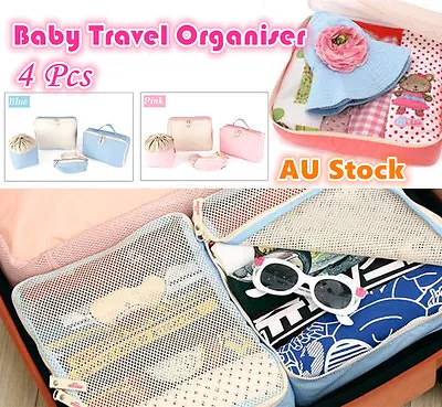 $12.95 • Buy 4 Baby Travel Bag Trips Organiser Kids Clothes Accessories Case Bags Luggage 