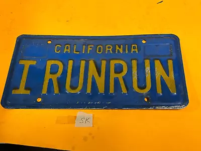 Vintage California Blue & Yellow License Plate -Personalized  I RUNRUN  • $39.95