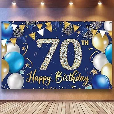 70th Birthday Decorations Backdrop Banner For Men Happy 70th Birthday   • $19.86