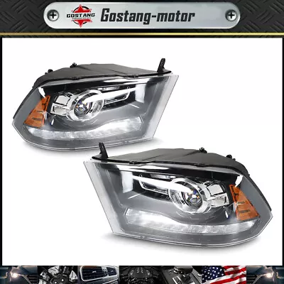 Projector Headlights W/DRL Black LH+RH For 2009-2018 Dodge Ram 1500 2500 3500 • $130.13