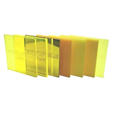 Yellow Colour Tint & Mirror Perspex Acrylic Plastic Sheets 3mm & 5mm Thickness • £55.93