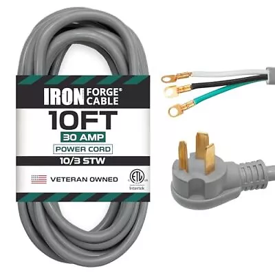 3 Prong Dryer Cord - 10 Ft Extension Power Cord 10/3 SRDT 30 Amp Gray • $73.99