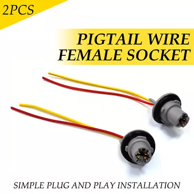 2PCSCar Truck T10 Socket Pigtail Wire Connector For Light Bulbs 194 Female Plug • $9.49