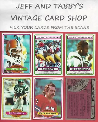 1980 Topps Football 1-172 / See Drop Down Menu. • $0.99