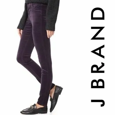 J BRAND Jeans Super Skinny Crush Velvet Women's Size 23 Blackberry Purple $198  • $14.70