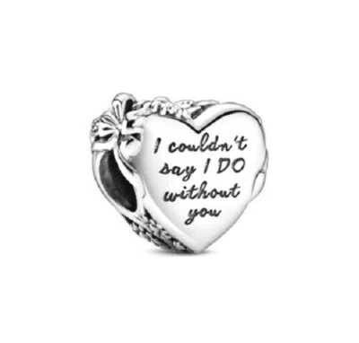 $40 • Buy PANDORA Charm Sterling Silver S925 FLOWER & BOW 799146C00 COULDNT SAY I DO  (FI)