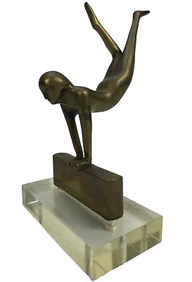Gymnastic Mid 20th C Abstract Modern Brass Sculpture • $149