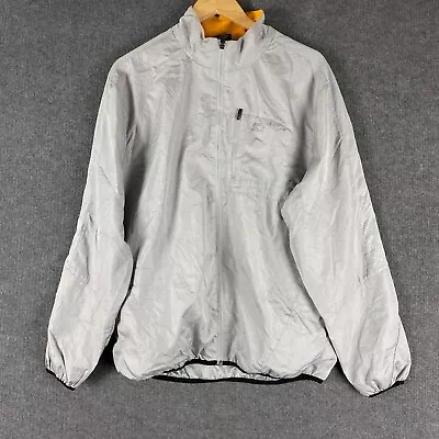 Starter Jacket Mens Medium Grey Bomber Soft Shell Full Zip Vintage Y2K 2000s • $15.96