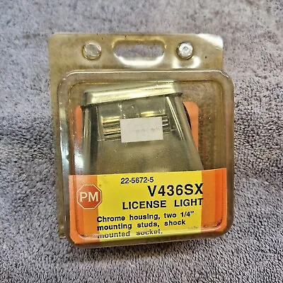 New Vintage Peterson V436SX Chrome Stud-Mount License Plate Light PM NOS • $10.49