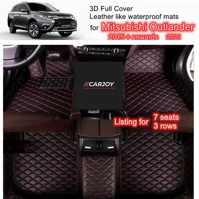 $166.50 • Buy 3D Red Waterproof Car Floor Mats For Mitsubishi Outlander 2015 - 2021 7 Seats