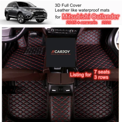 $175.50 • Buy 3D Red Waterproof Car Floor Mats For Mitsubishi Outlander 2015 - 2021 7 Seats