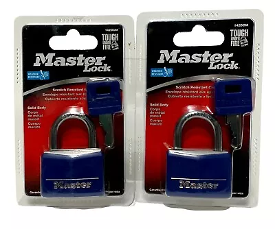 (2) Master Lock 142DCM 1-9/16  40mm Covered Solid Body Padlock Blue Resistant • $18.95