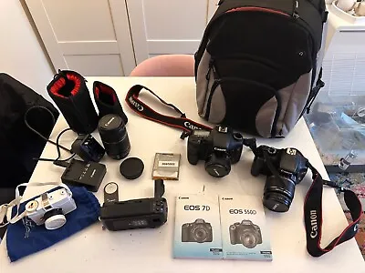 2 Canon Cameras +Lens And Accessories  • £1100