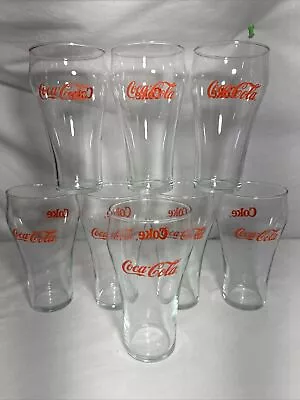 Vintage Coke Coca Cola Soda Pop Clear Glassware Tumbler Drinking Glass (8) • $62