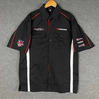 Vintage Nankang Button Up Shirt Mens XXL Black Mechanic Racing Cars Adult • $19.98