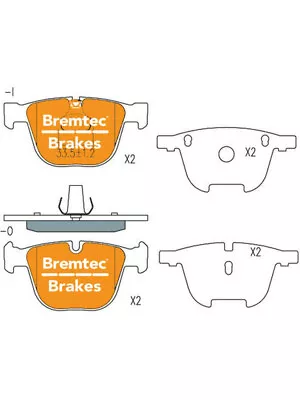 Bremtec Trade Line Brake Pad Fits Bentley Continental 6.0 3W FLEX AW (BT1345TS) • $52.50