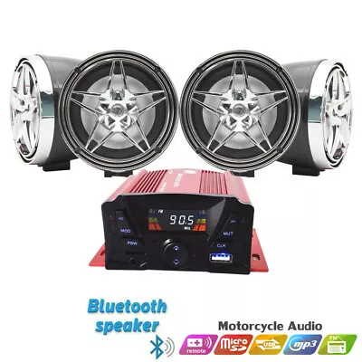 UTV ATV  Anti-Theft Speakers USB Audio System Stereo Bluetooth Motor Remote IJ • $75.98