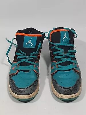 £23.41 • Buy Nike Air Jordan Kids Youth Sz 6Y Athletic Shoes Teal Black Orange 631784-301