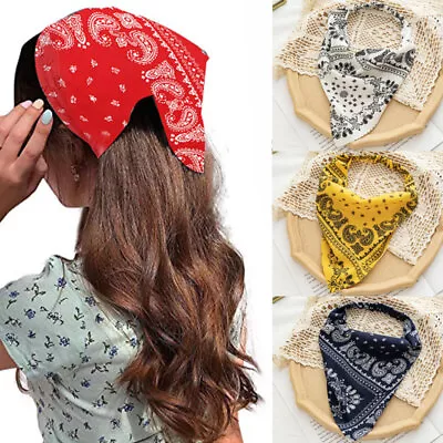 Women's Floral Print Triangle Bandana Turban Elastic Headband Head Wrap Headwear • $3.44