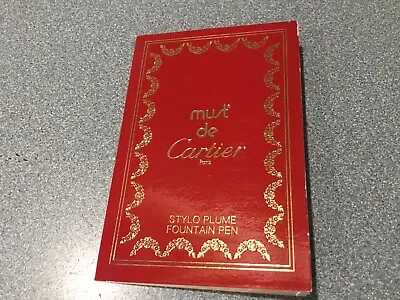 Must De Cartier Paris STYLO PLUME FOUNTAIN PEN BOOKLET ONLY FREE SH • $9.99