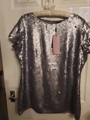 £19.99 • Buy M&S Limited  Collection Silver Pewter Sequin Lined Dress Size 18 NWT