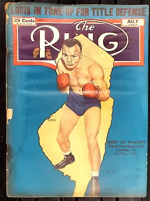 Vintage The Ring Magazine With Jersey Joe Wolcott Cover - July 1947 • $15